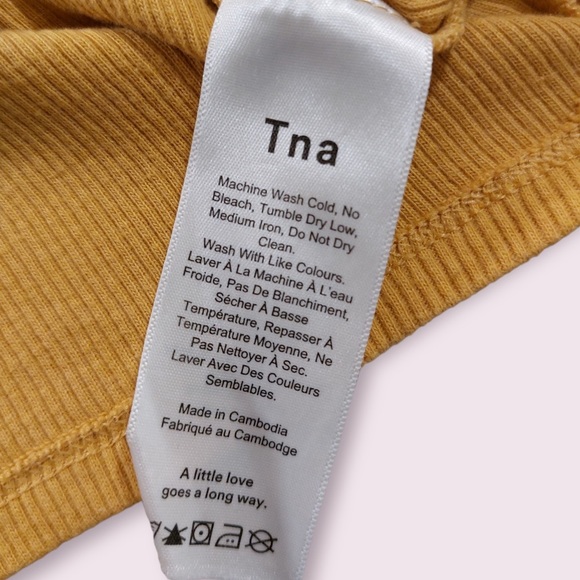 TNA Ribbed T-Shirt Short Sleeve Yellow - Picture 9 of 9